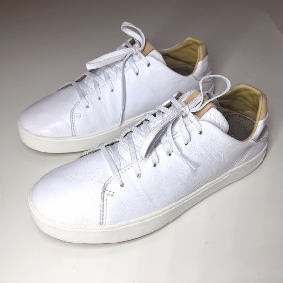 OLUKAI Men’s Lae‘ahi Li ‘Ili Convertible Leather Sneakers White Size- 9 - Picture 6 of 9